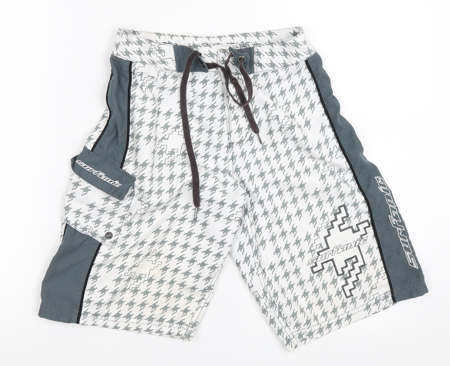 Surfanic Boys White   Bermuda Shorts Size 10 Years - swim shorts
