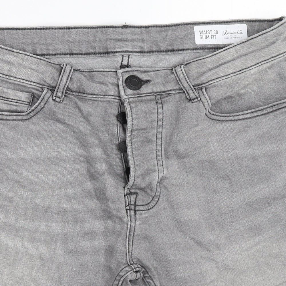 Primark Mens Grey  Denim Bermuda Shorts Size 30 in
