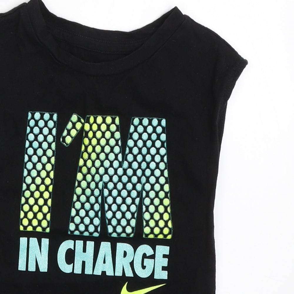 Nike Girls Black   Basic T-Shirt Size 3 Years