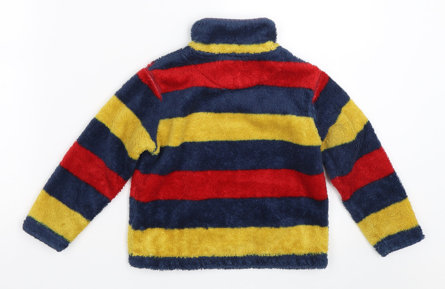 John Lewis Boys Blue Striped Fleece Henley Sweatshirt Size 3 Years