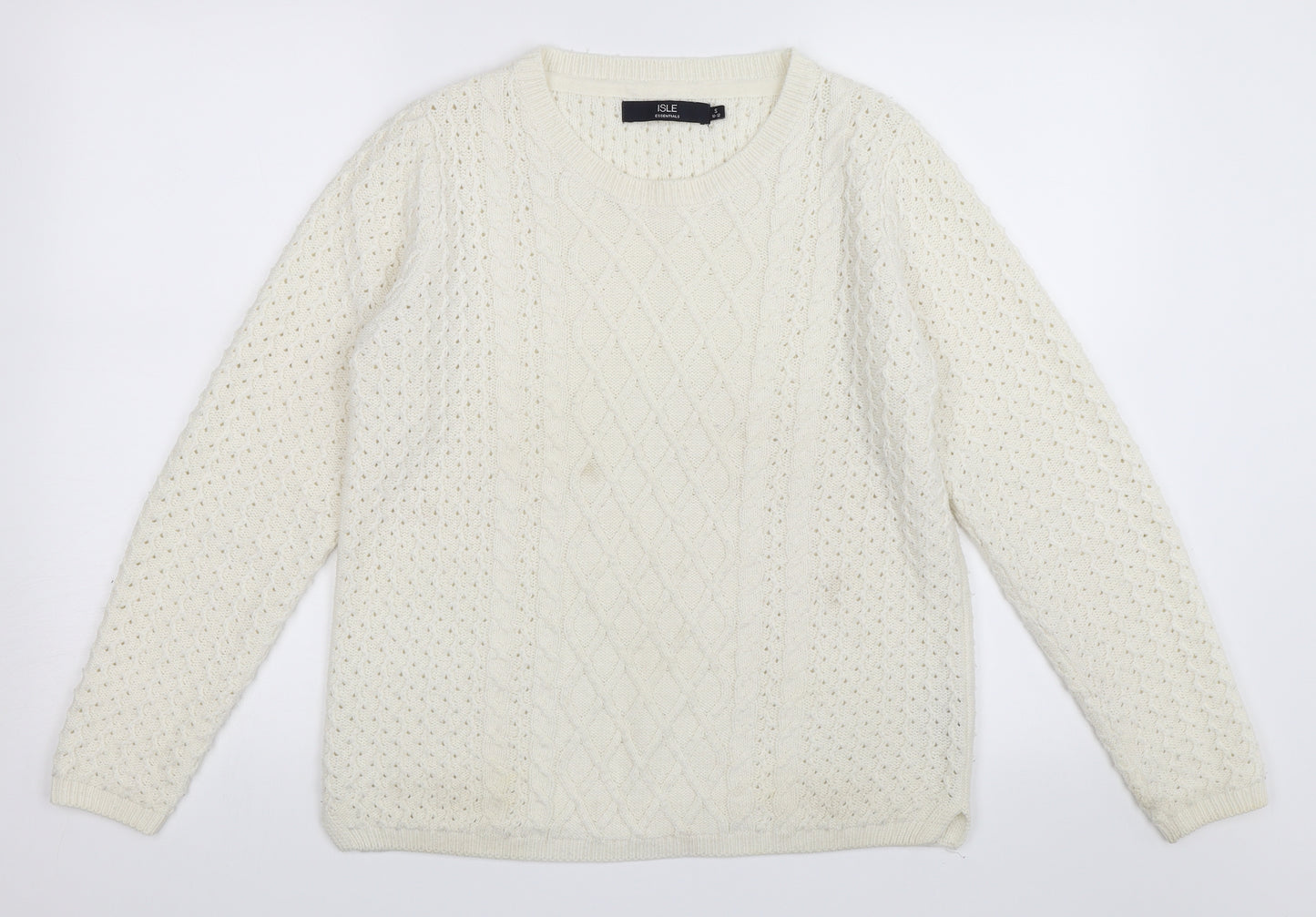 Isle Womens Ivory   Pullover Jumper Size 10