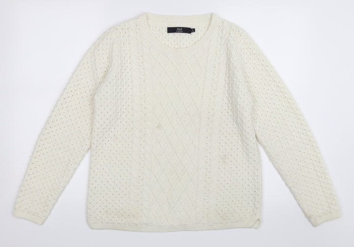 Isle Womens Ivory   Pullover Jumper Size 10