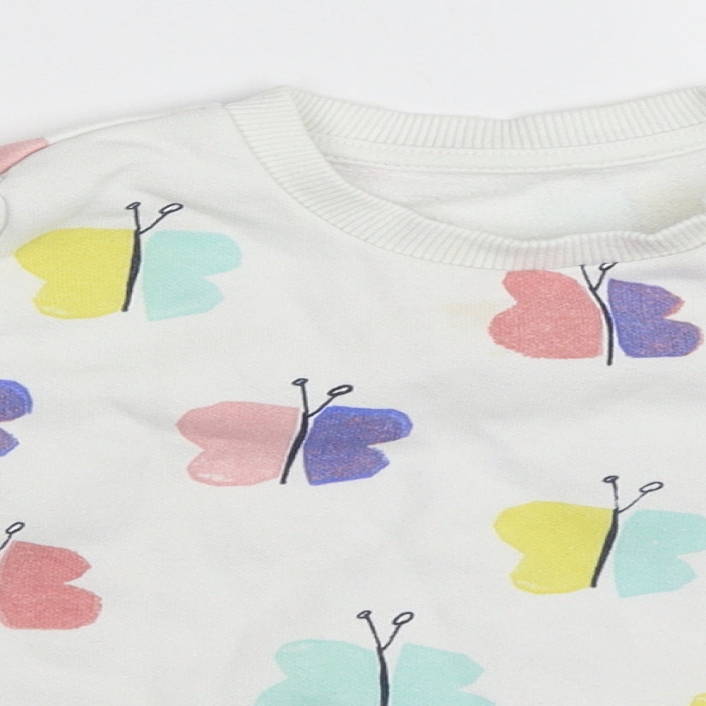 Marks and Spencer Girls White   Pullover Jumper Size 9-12 Months