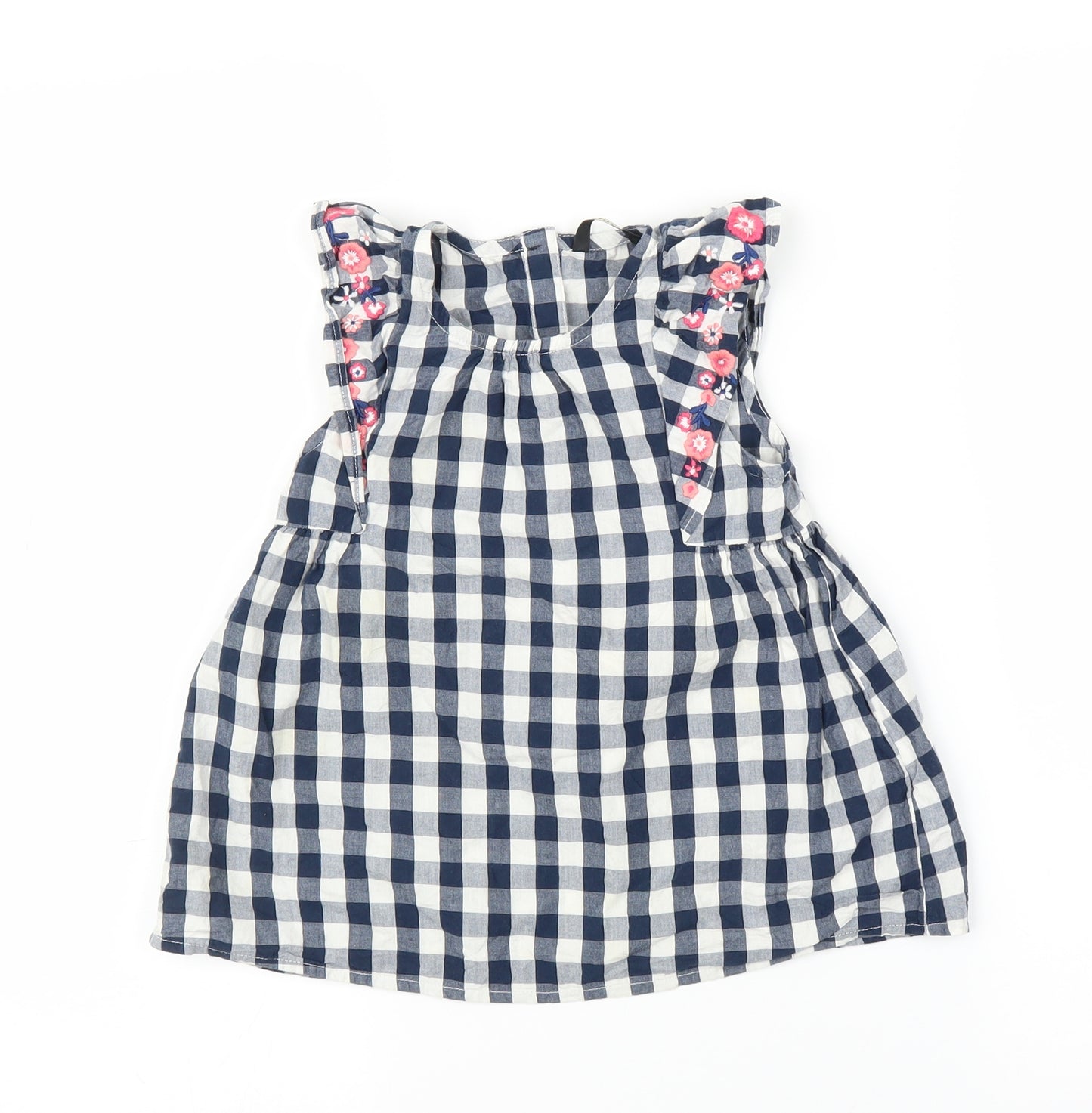 George Girls Blue Check  Basic Blouse Size 4-5 Years