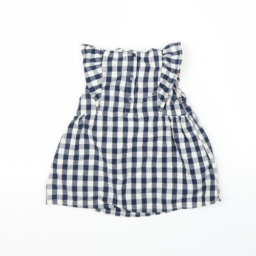 George Girls Blue Check  Basic Blouse Size 4-5 Years