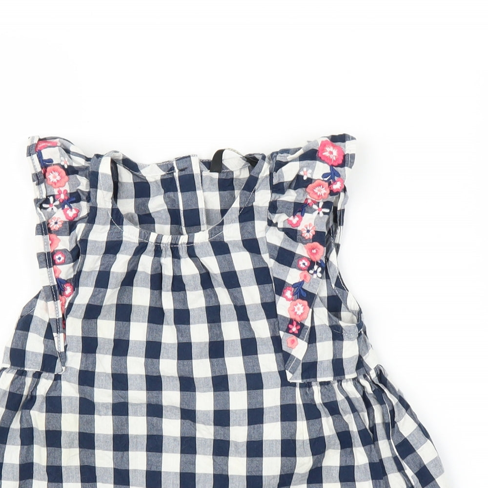 George Girls Blue Check  Basic Blouse Size 4-5 Years