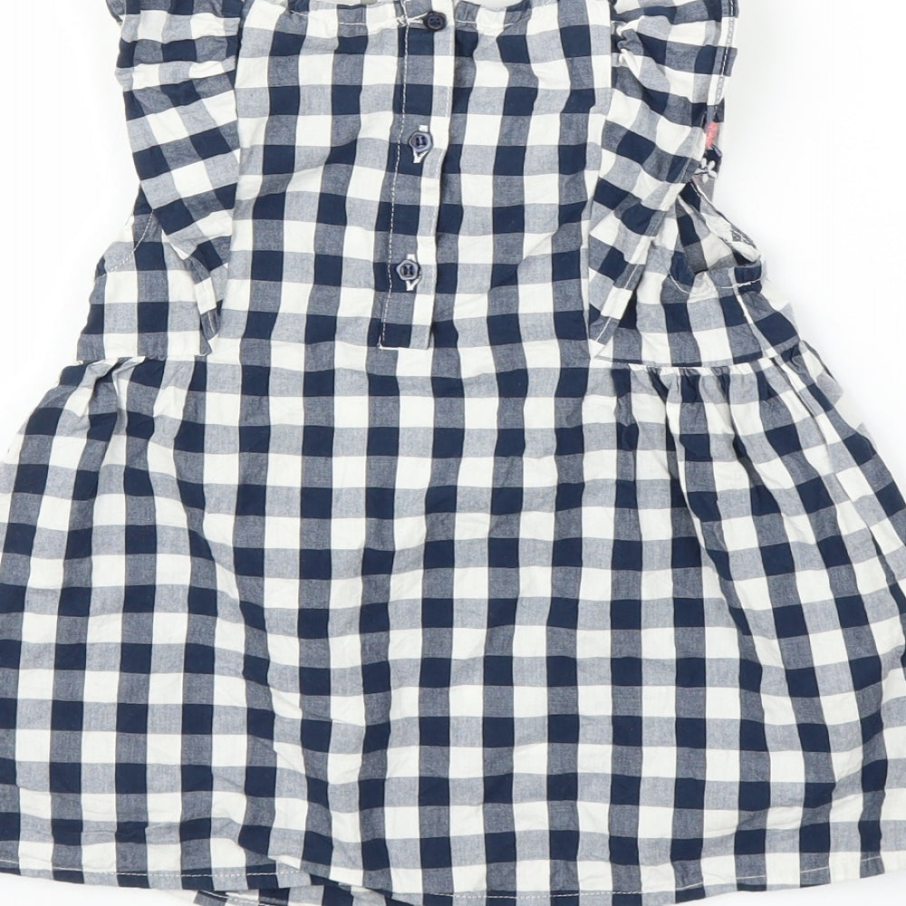 George Girls Blue Check  Basic Blouse Size 4-5 Years