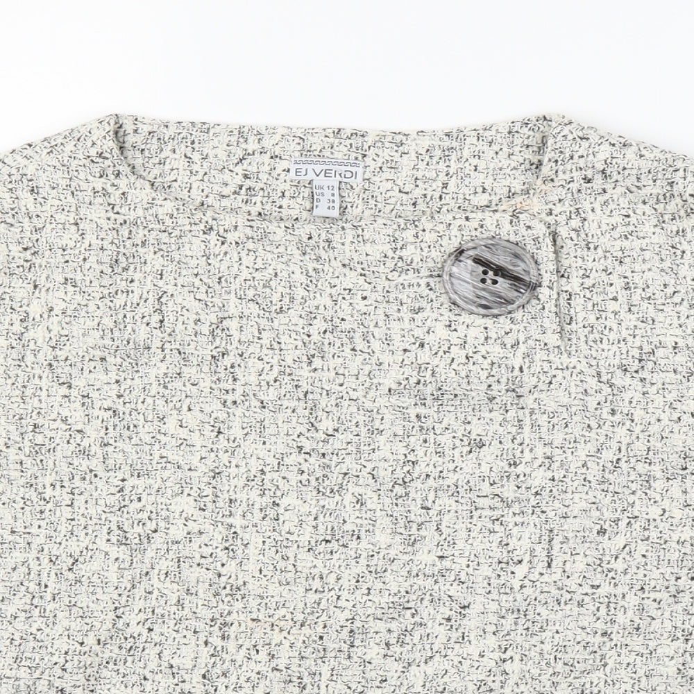 EJ Verdi Womens Grey   Basic Blouse Size 12