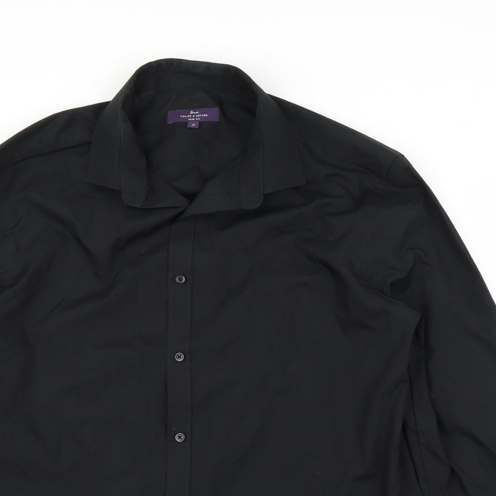 Tailor and Cutter Mens Black    Button-Up Size 16