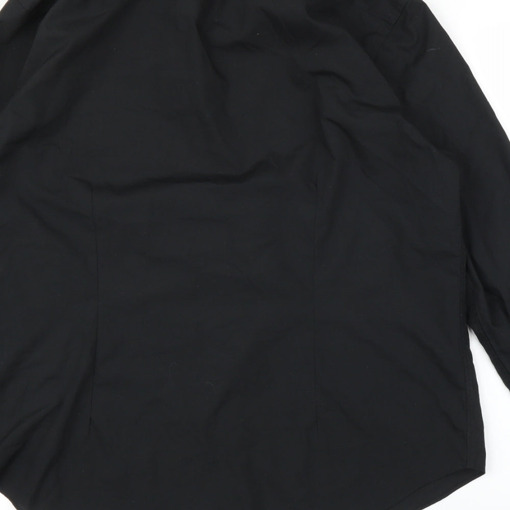Tailor and Cutter Mens Black    Button-Up Size 16