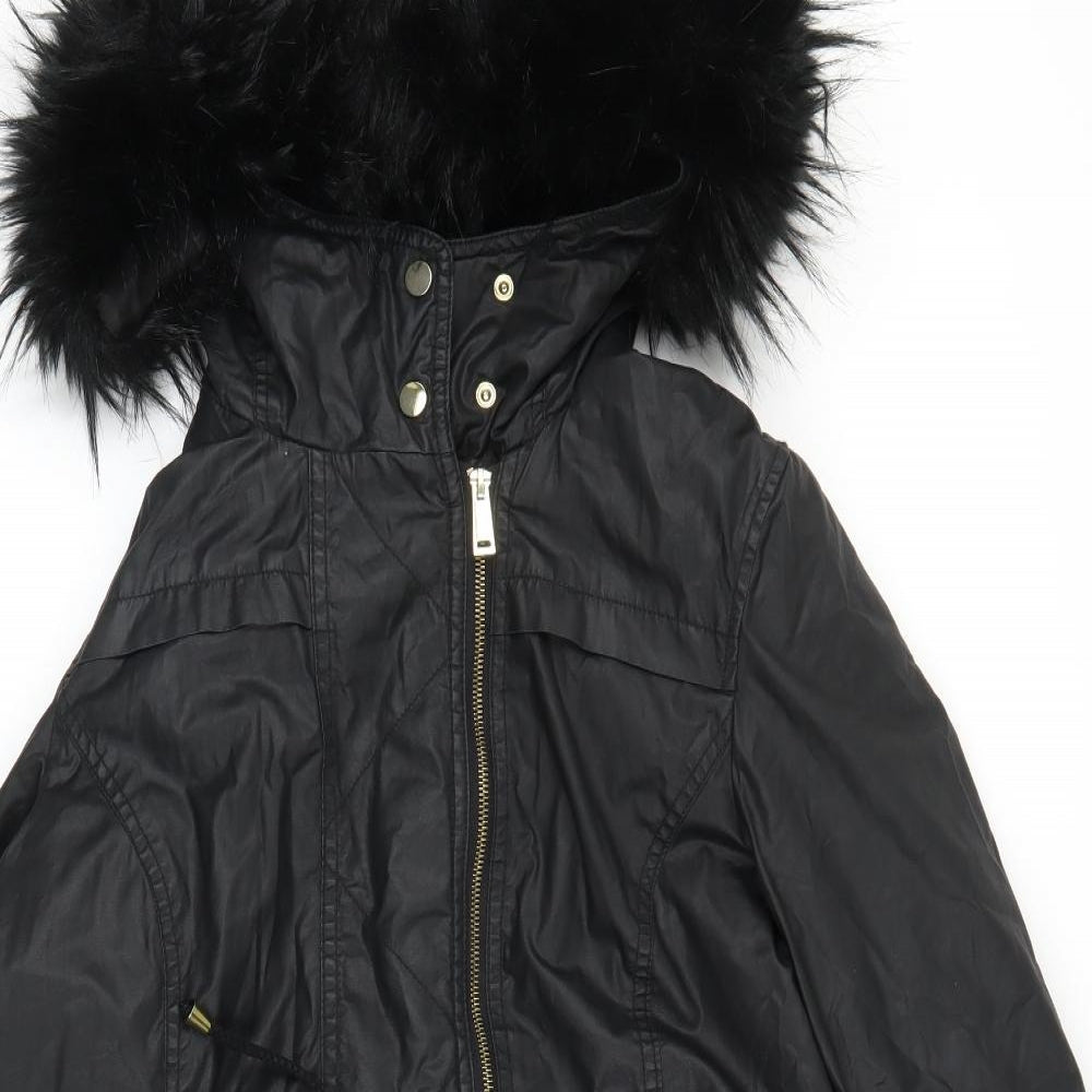 Primark Womens Black   Parka Coat Size 14
