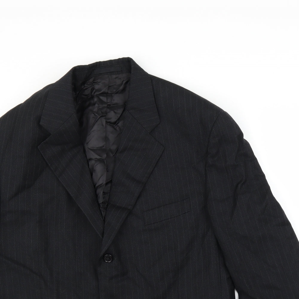 Ciro Citterio Mens Black Striped  Jacket Suit Jacket Size 46