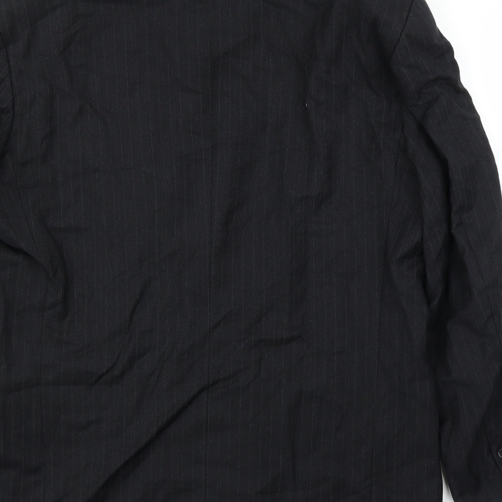 Ciro Citterio Mens Black Striped  Jacket Suit Jacket Size 46