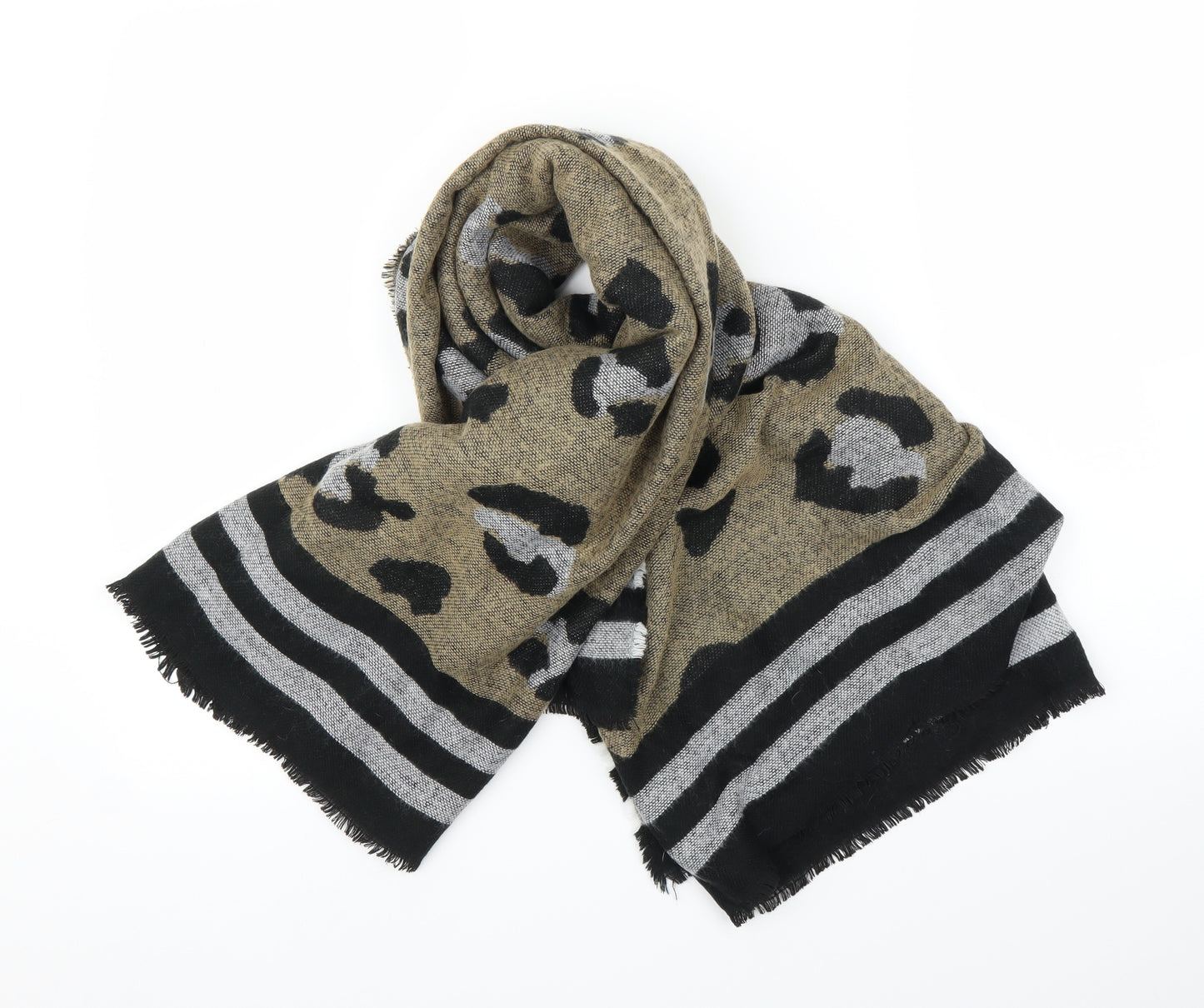 Preworn Unisex Beige Spotted  Square Scarf Scarf One Size