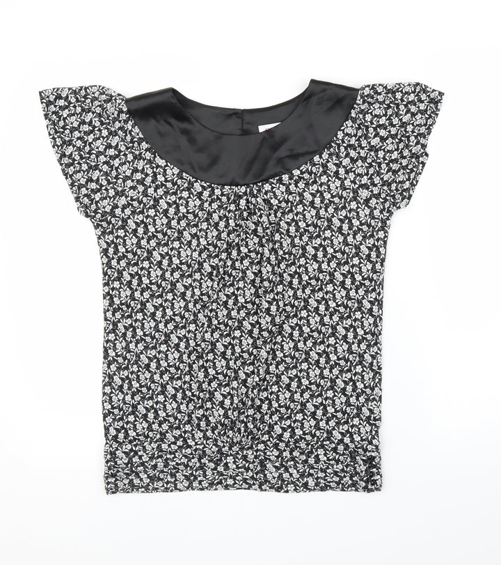 ORSAY Womens Black Floral Basic Blouse Size M