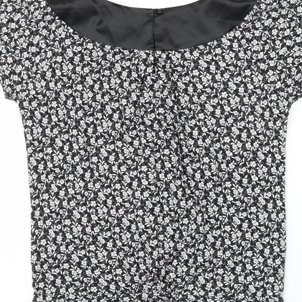 ORSAY Womens Black Floral  Basic Blouse Size M