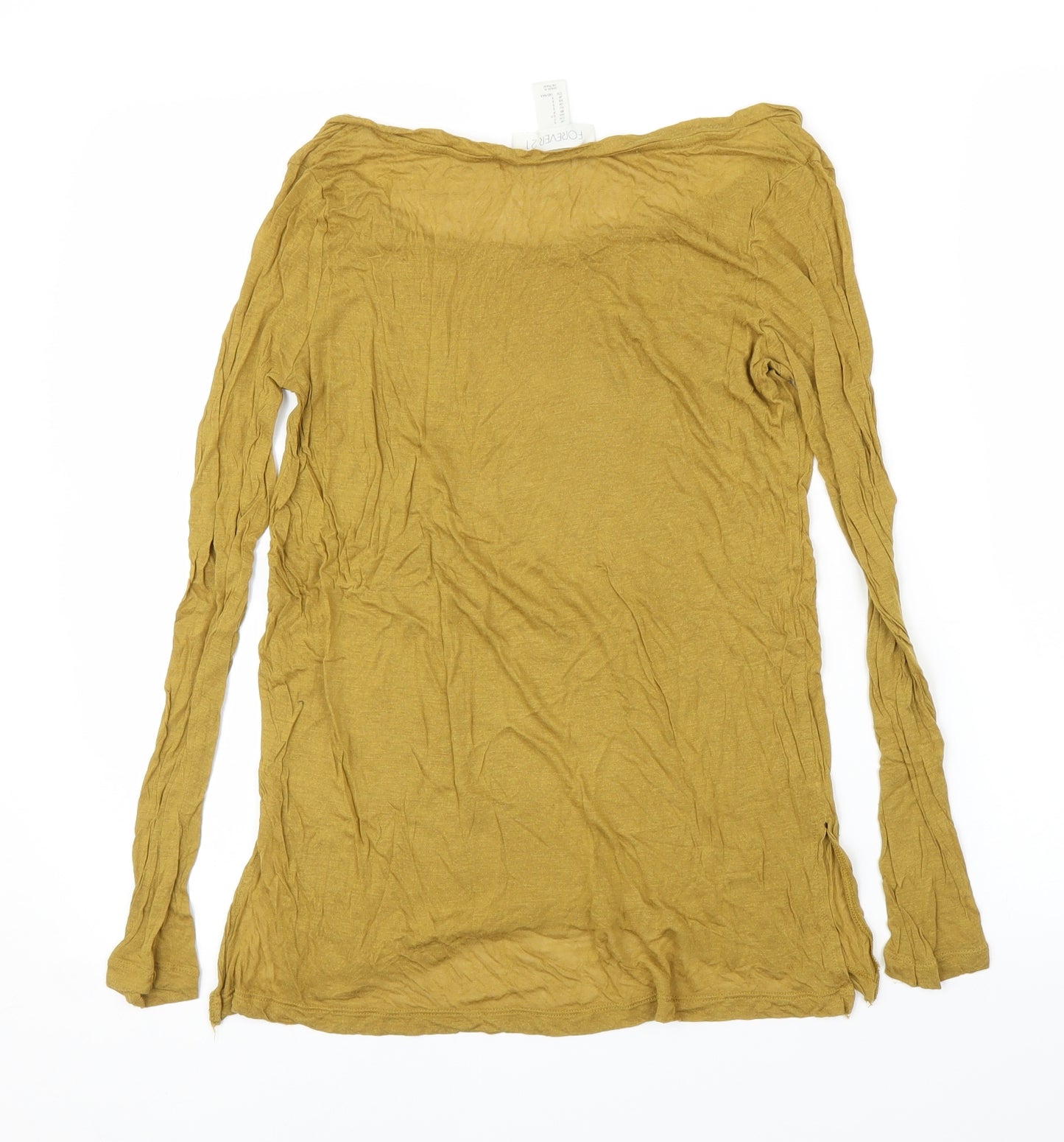 FOREVER 21 Womens Yellow   Basic T-Shirt Size S
