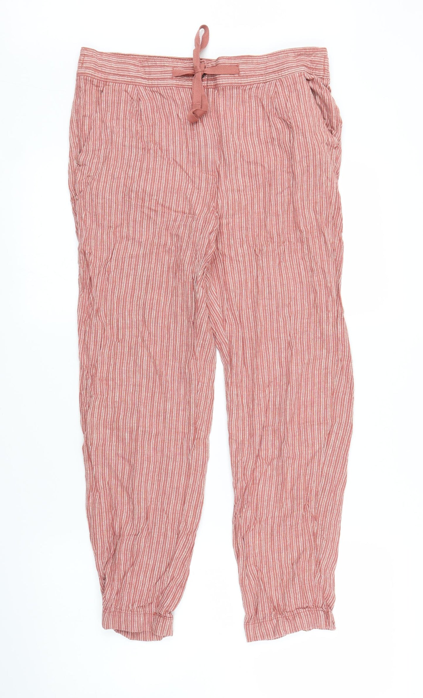 NEXT Womens Red Striped  Bloomer Trousers Size 10 L24 in