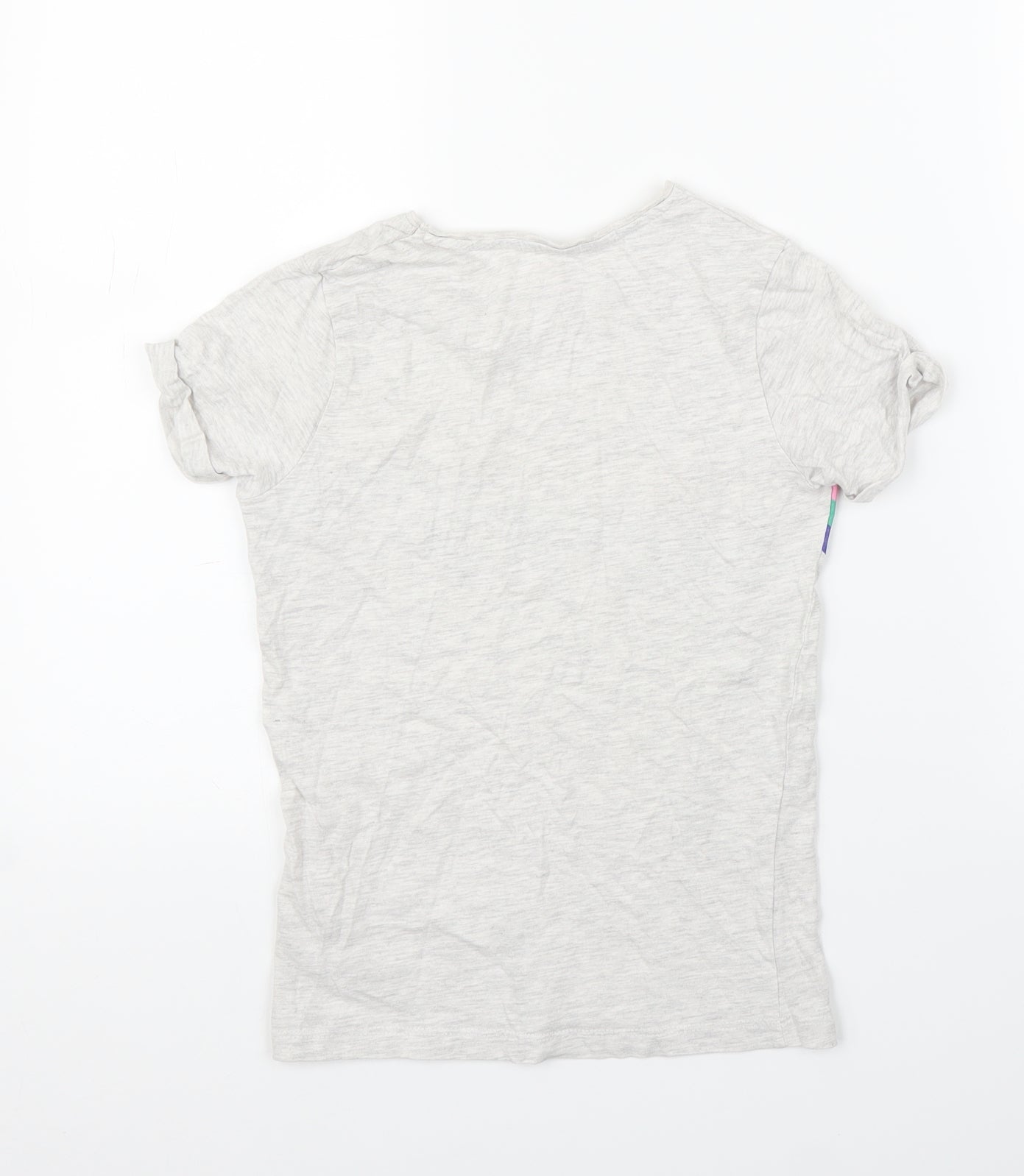 Primark Girls Grey   Basic T-Shirt Size 9-10 Years  - Rainbow