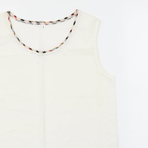 Preworn Womens White   Basic Blouse Size L