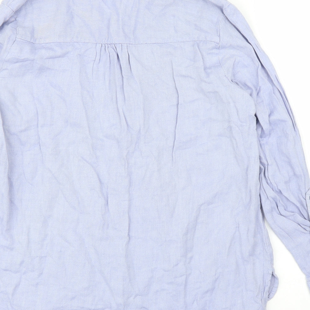 George Womens Blue Floral  Tunic Blouse Size 12