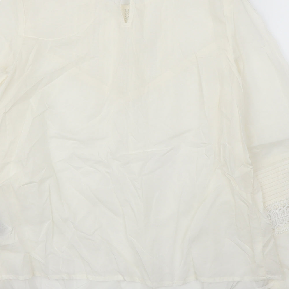 H&M Womens Ivory Floral  Basic Blouse Size 10