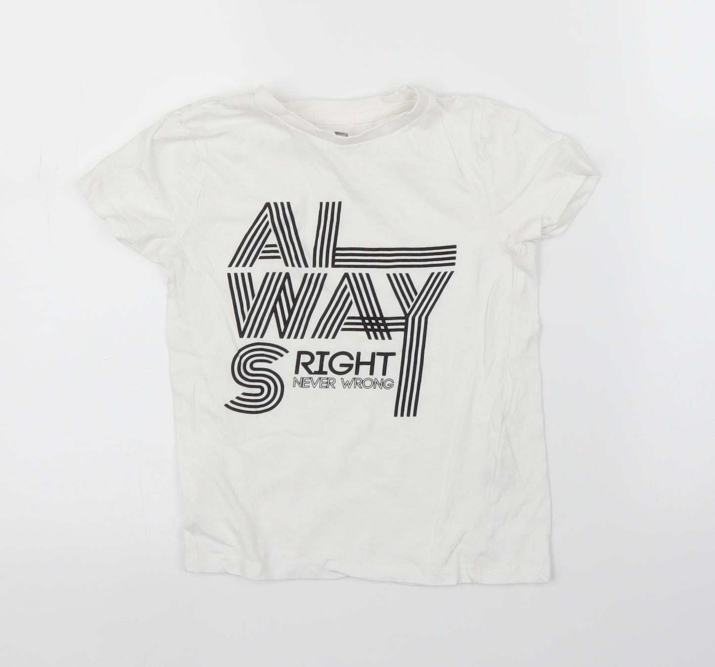 Pep&Co Girls White   Basic T-Shirt Size 6-7 Years