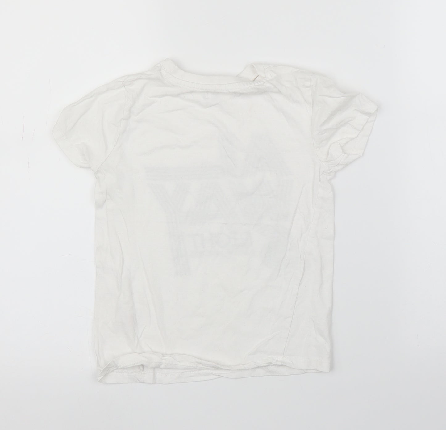 Pep&Co Girls White   Basic T-Shirt Size 6-7 Years