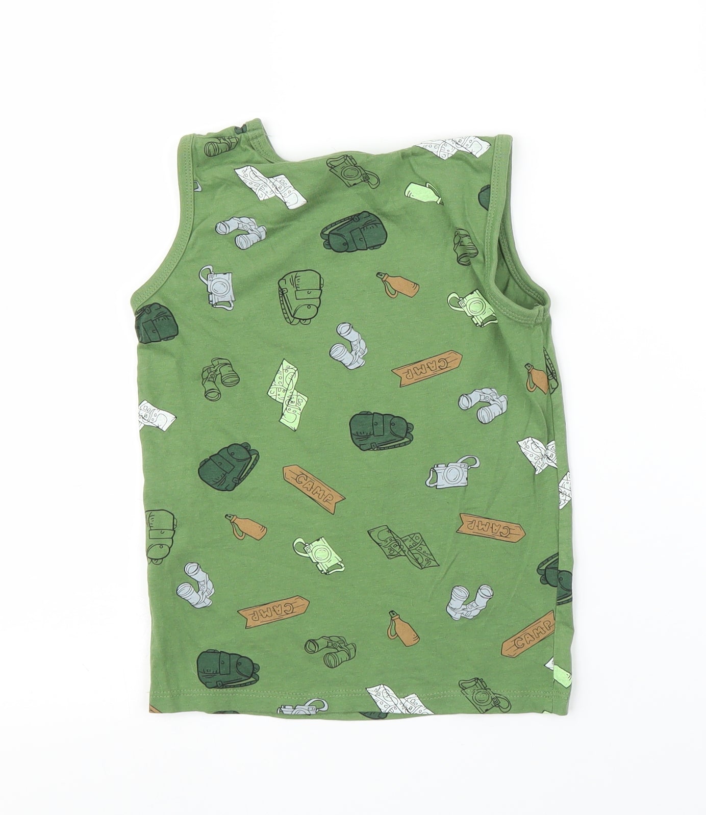 Little Kids Boys Green   Basic Tank Size 5-6 Years