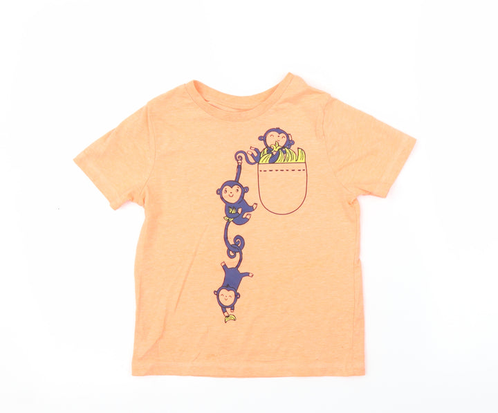 George Boys Orange Basic T-Shirt Size 6-7 Years