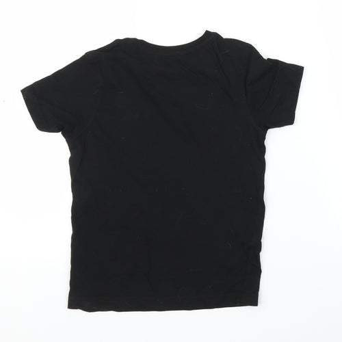George Boys Black   Basic T-Shirt Size 6-7 Years