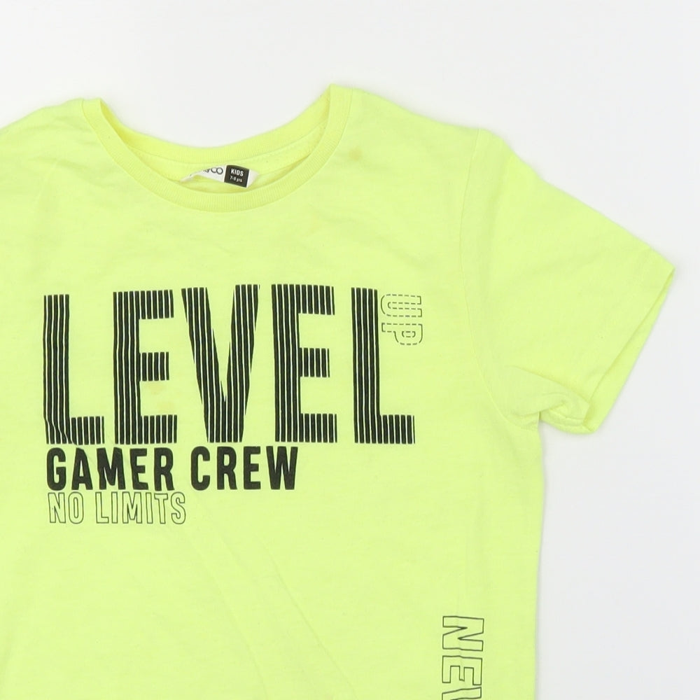 Pep&Co Boys Yellow   Basic T-Shirt Size 6-7 Years