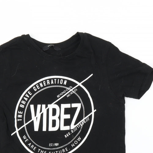 George Boys Black   Basic T-Shirt Size 7-8 Years