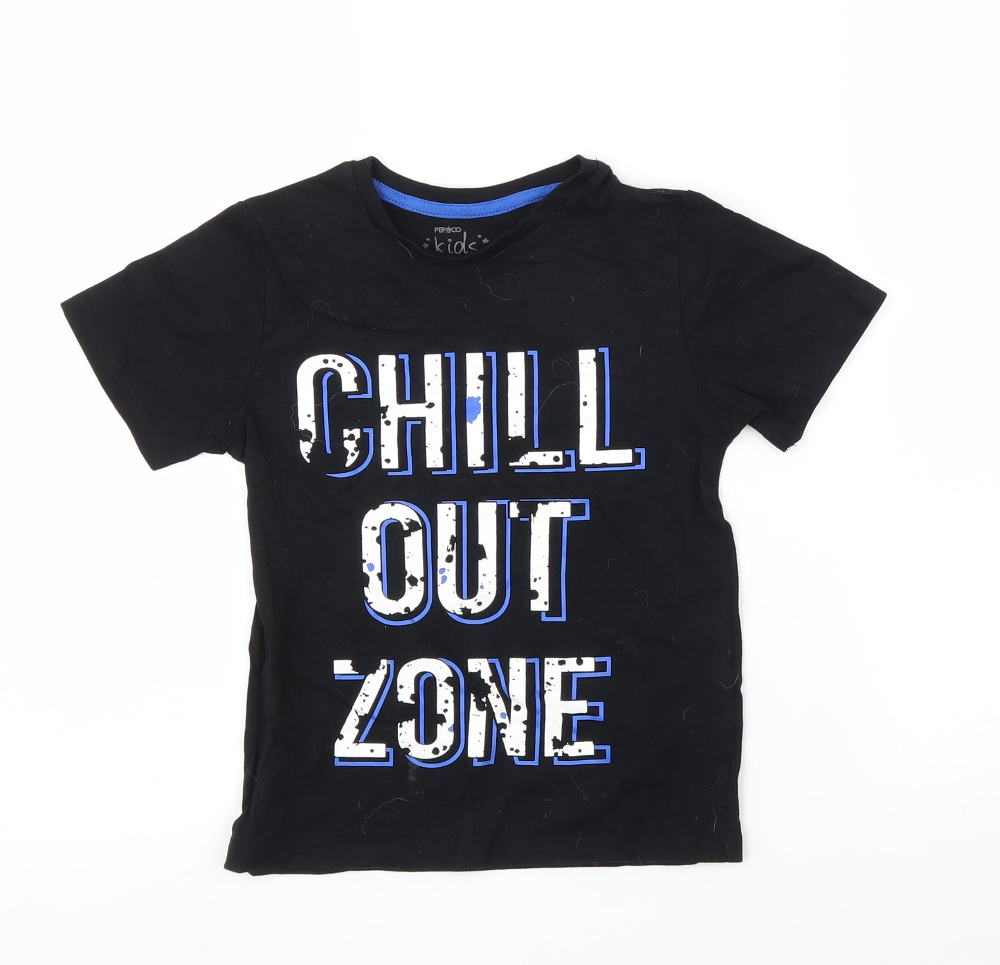 Pep&Co Boys Black   Basic T-Shirt Size 6 Years