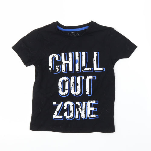 Pep&Co Boys Black   Basic T-Shirt Size 6-7 Years