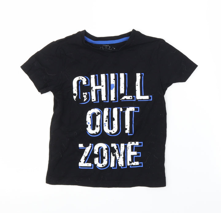 Pep&Co Boys Black Basic T-Shirt Size 6-7 Years