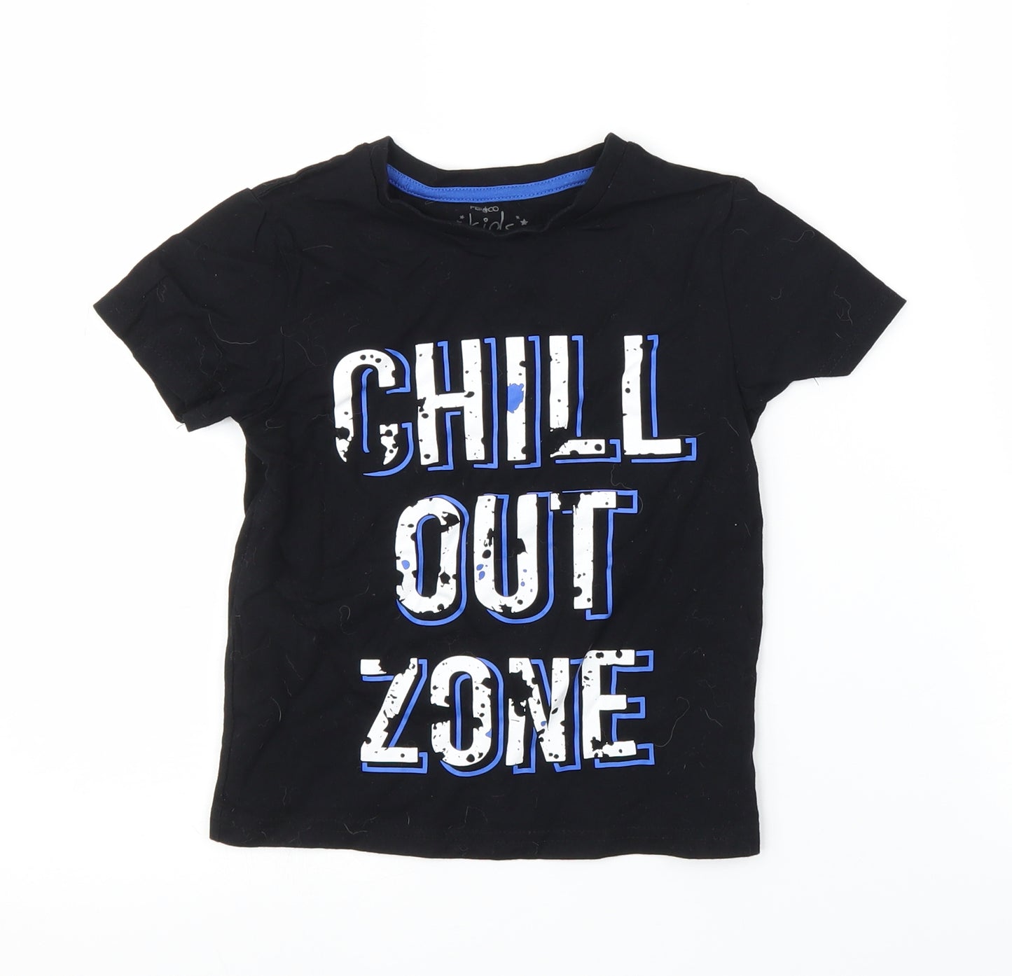 Pep&Co Boys Black   Basic T-Shirt Size 6-7 Years