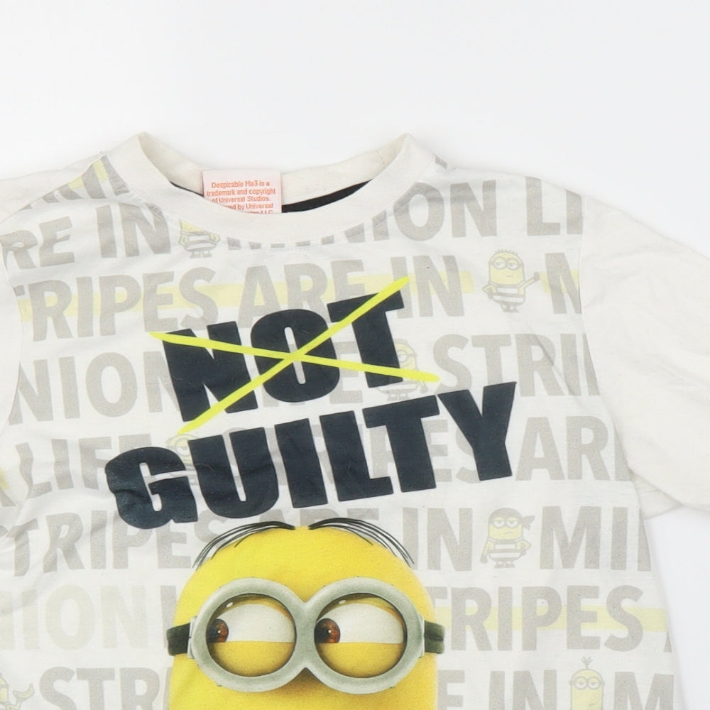 Lily & Dan Boys White   Jersey T-Shirt Size 9-10 Years  - Despicable Me