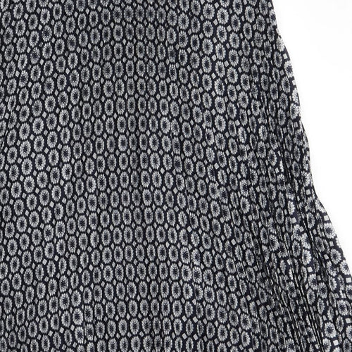 Kaleidoscope Womens Blue Floral  Pleated Skirt Size L