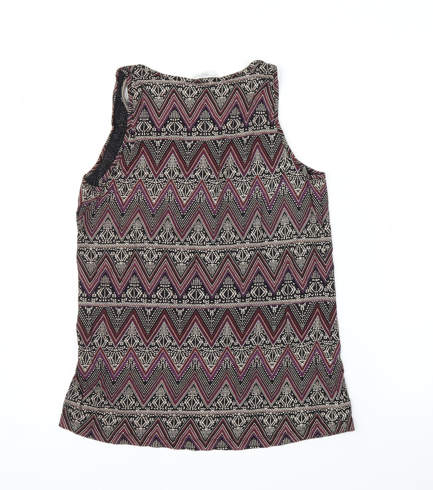 New Look Womens Purple Geometric  Basic Tank Size 12