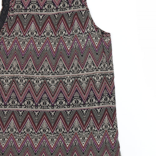 New Look Womens Purple Geometric  Basic Tank Size 12