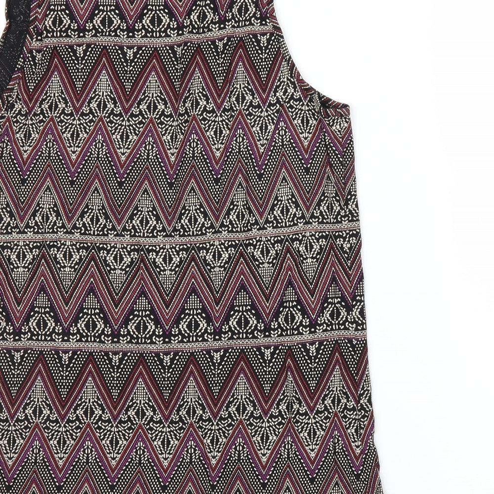New Look Womens Purple Geometric  Basic Tank Size 12
