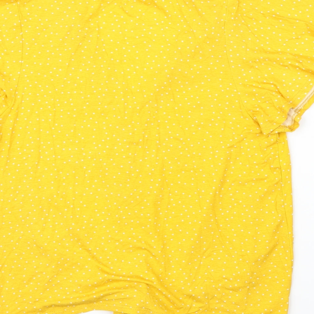 New Look Womens Yellow Polka Dot  Basic Blouse Size 14