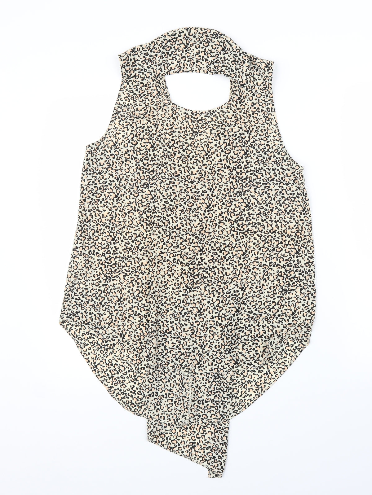 Oasis Womens Beige Animal Print  Basic Blouse Size 12