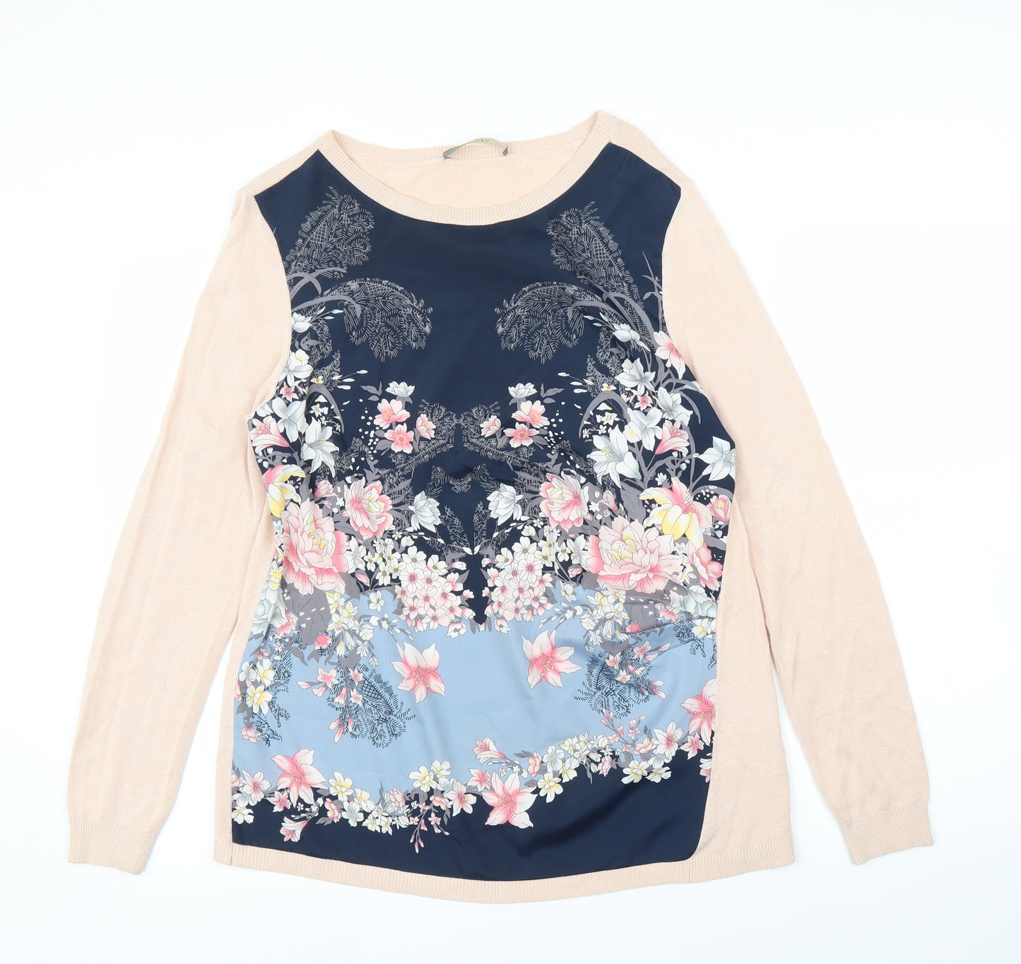 Oasis Womens Pink Floral  Pullover Jumper Size M