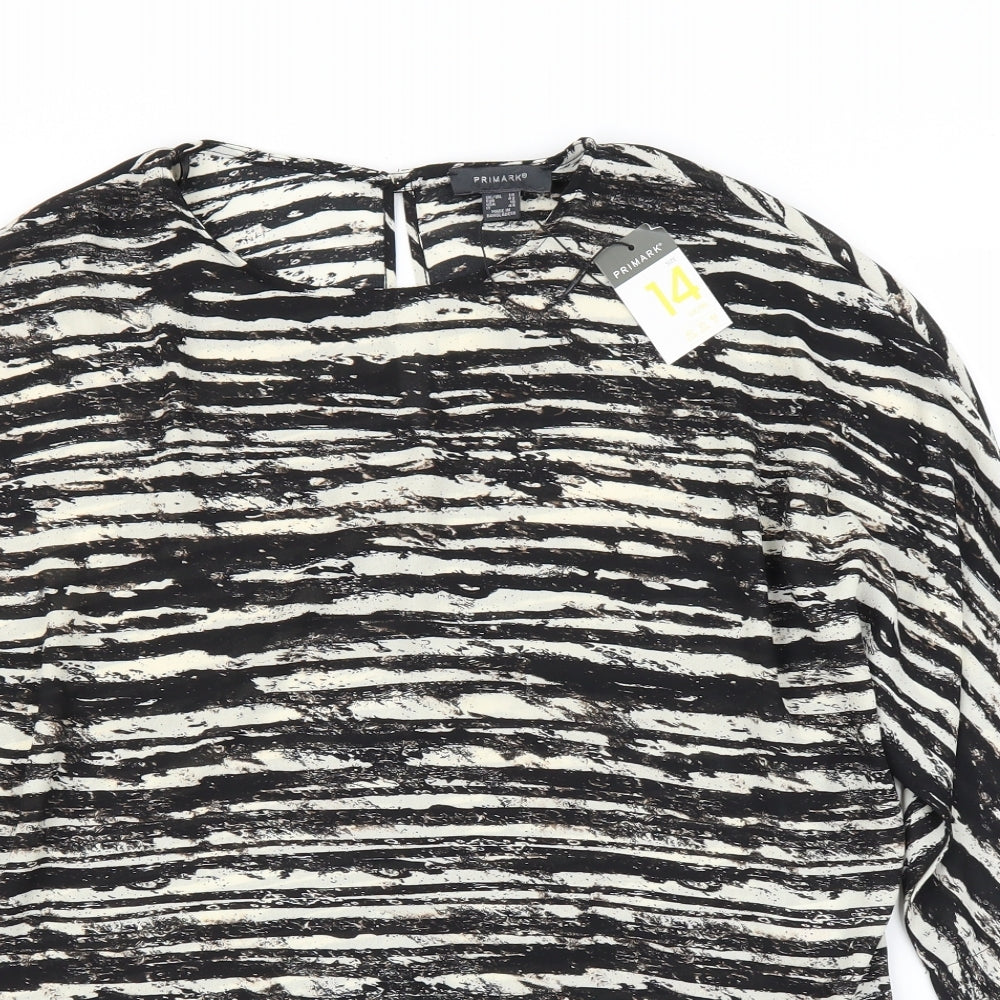 Primark Womens Beige Animal Print  Basic Blouse Size 14