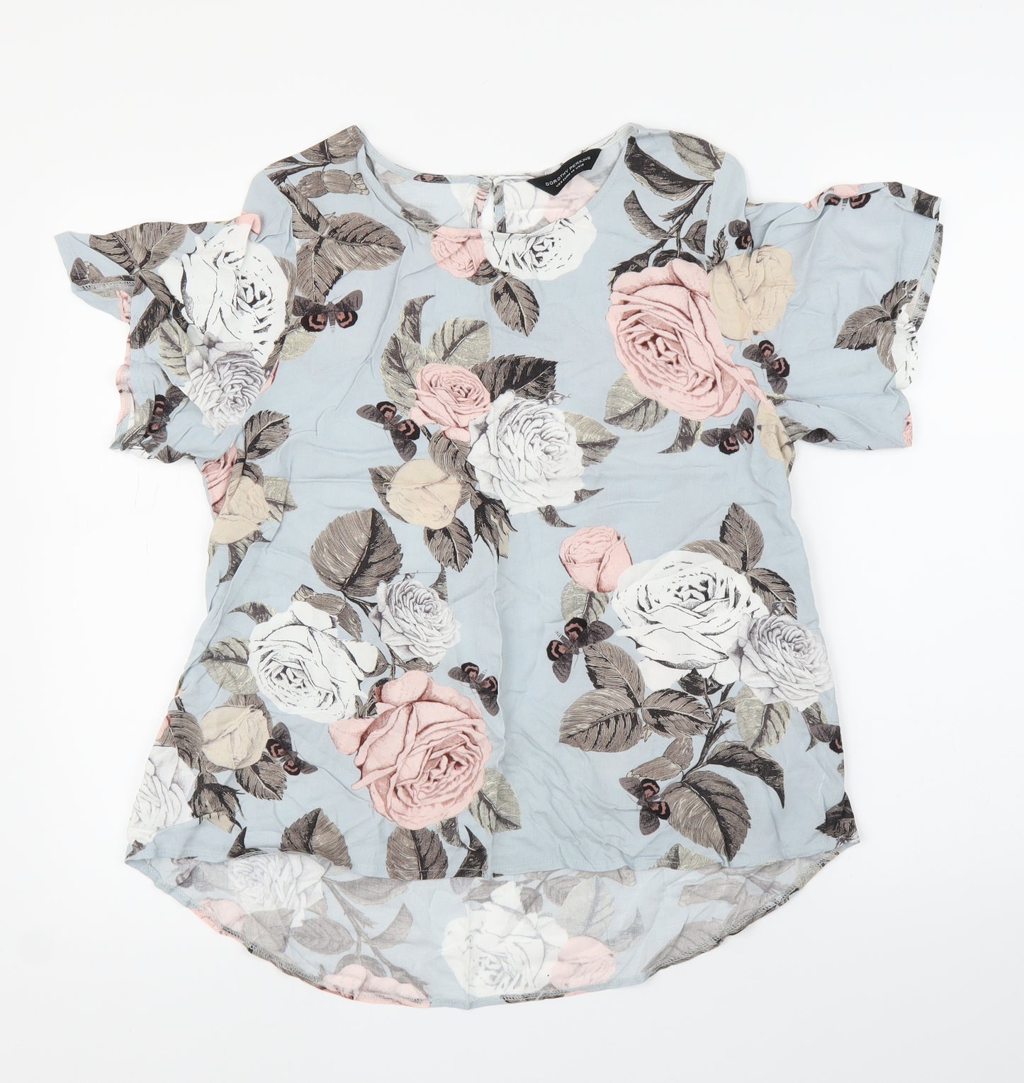 Dorothy Perkins Womens Blue Floral  Basic Blouse Size 12