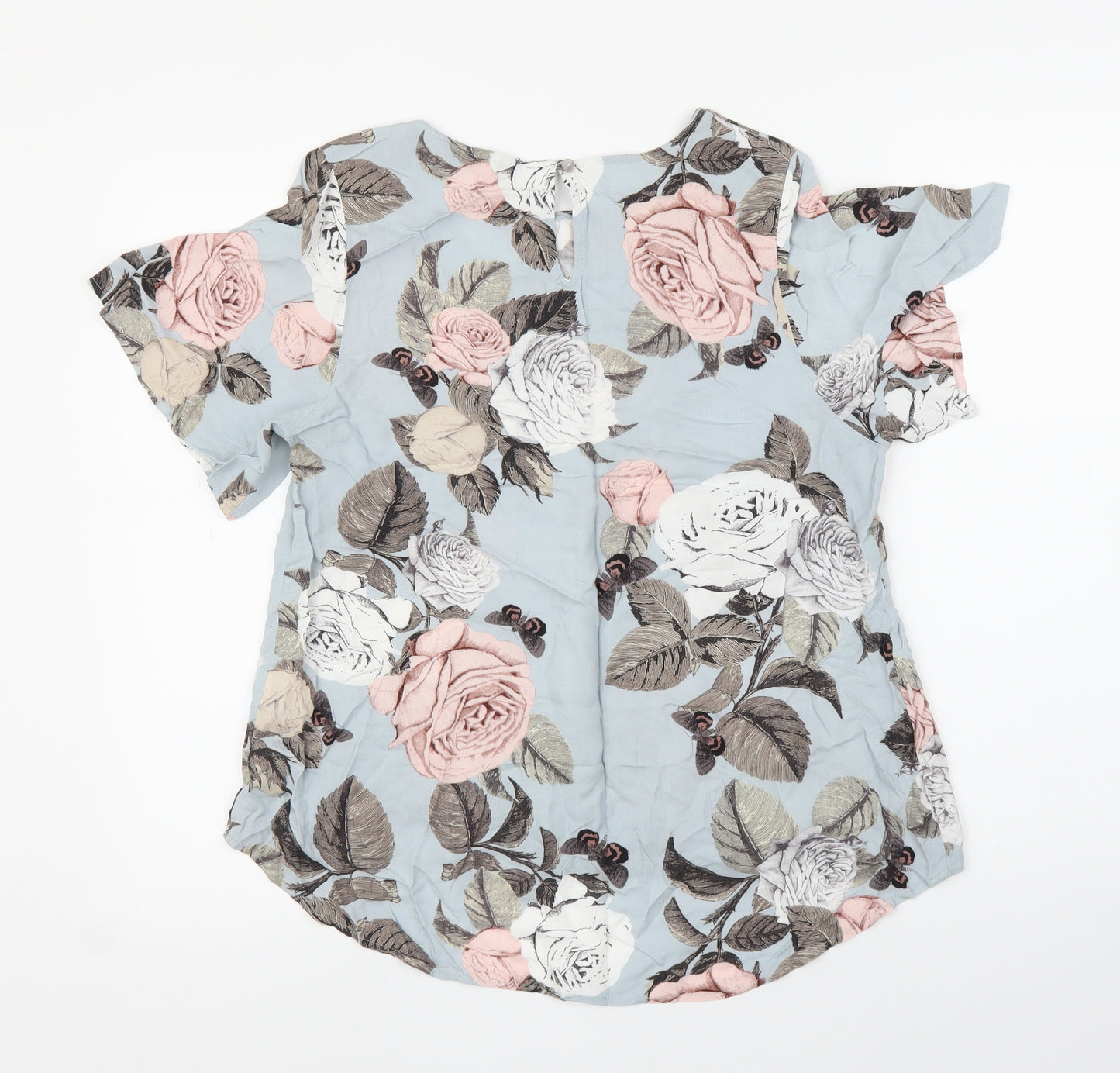 Dorothy Perkins Womens Blue Floral  Basic Blouse Size 12