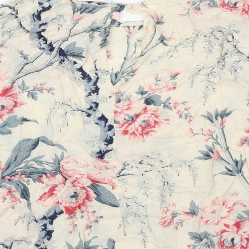 Warehouse Womens Ivory Floral  Basic Blouse Size 14