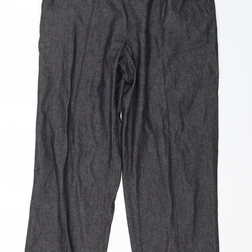 Marks and Spencer Womens Grey  Denim Dress Pants Trousers Size 14 L26 in